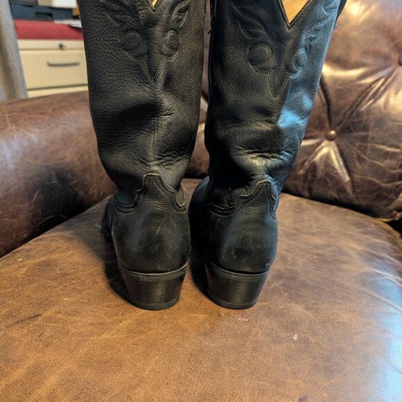 Ariat Black Leather Cowboy Boots – Western Classic, Size US 11 / UK 10 / EUR 44 - Picture 6 of 8